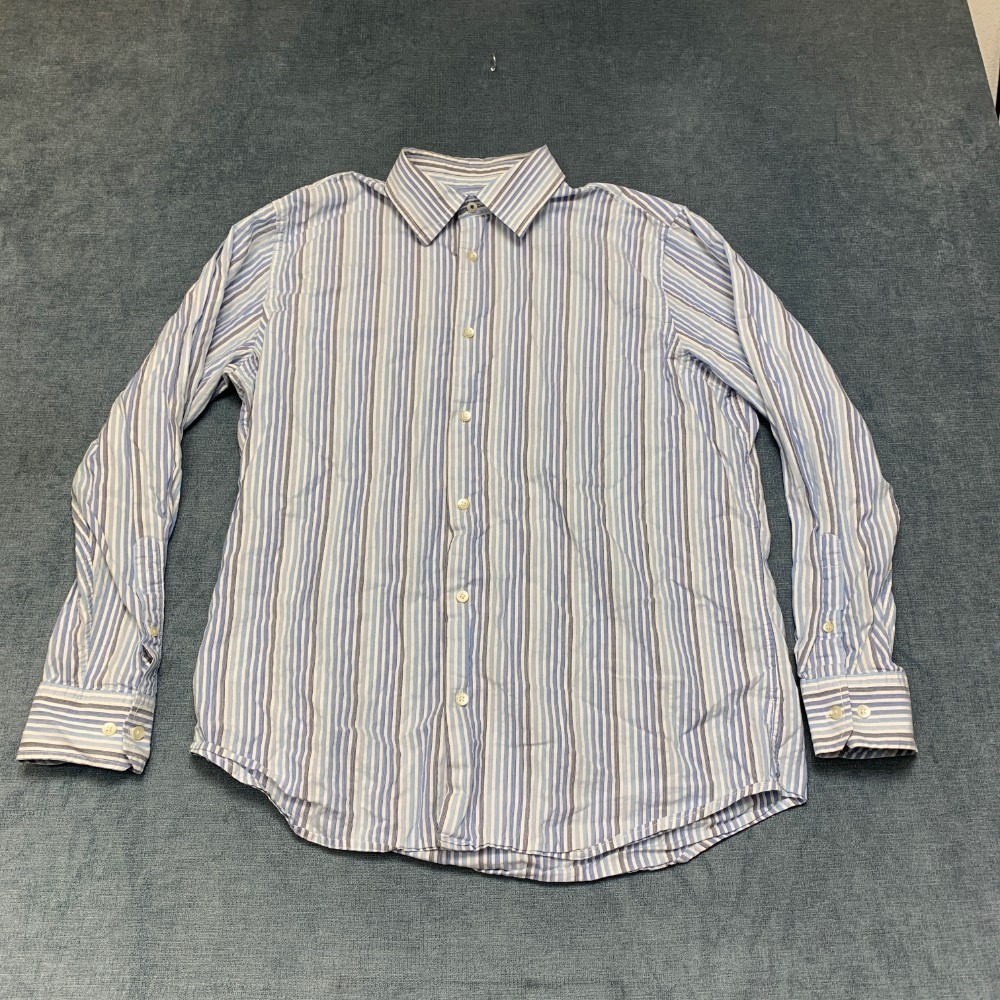 Banana Republic Shirt Mens Large Multicolor Striped Cotton Non Stretch Button Up